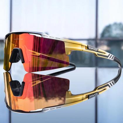 Kapvoe X75 Sports Sunglasses (Red/Gold)