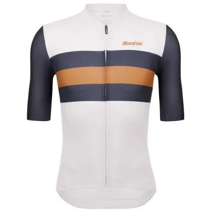 Santini Eco Sleek Bengal Unisex Cycling Jersey (White/Orange)