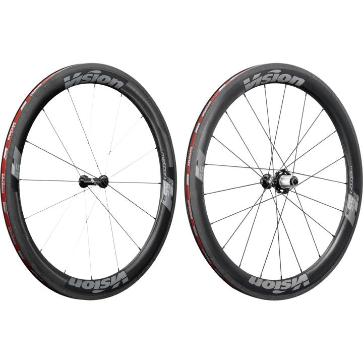 Vision Metron 55 SL Carbon Tubeless Ready Disc Brake Wheel - Shimano (Black/Red)