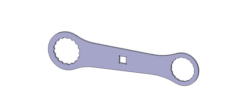 Black Bearing Bottom Bracket Wrench (Silver)