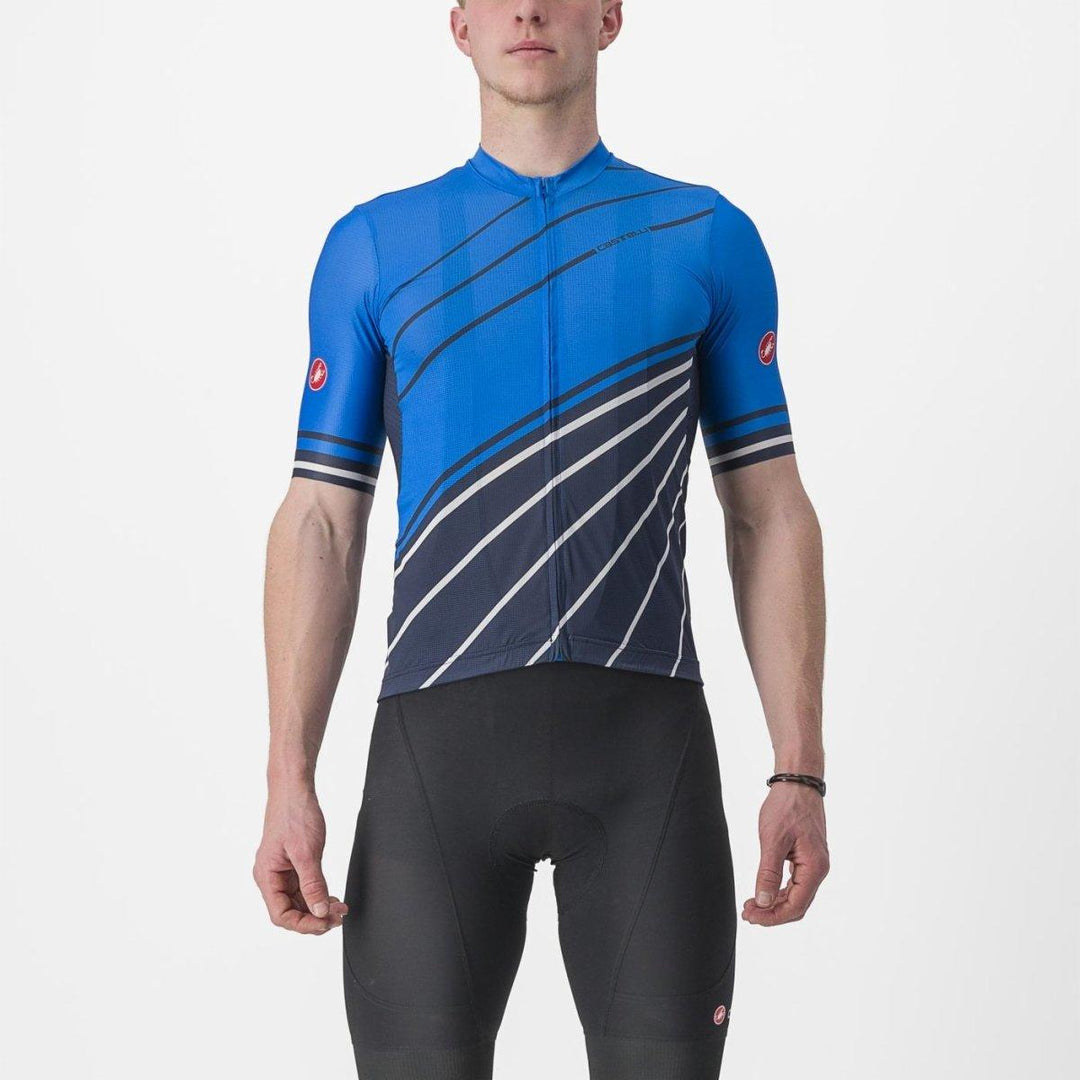 Castelli Speed Strada Men's Cycling Jersey (Drive Blue/Belgian Blue) - BUMSONTHESADDLE