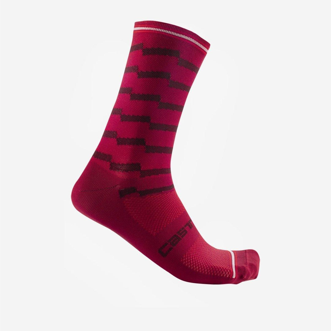 Castelli Unlimited 18 Men's Cycling Socks (Red Bordeaux) - BUMSONTHESADDLE