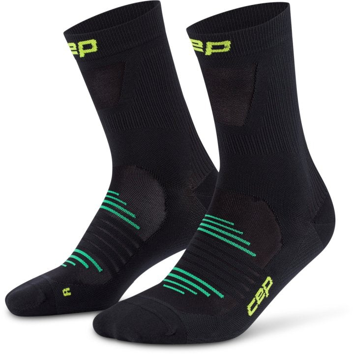 CEP Compression Pro Run Ultralight Mid Cut Men's Compression Socks (Black)
