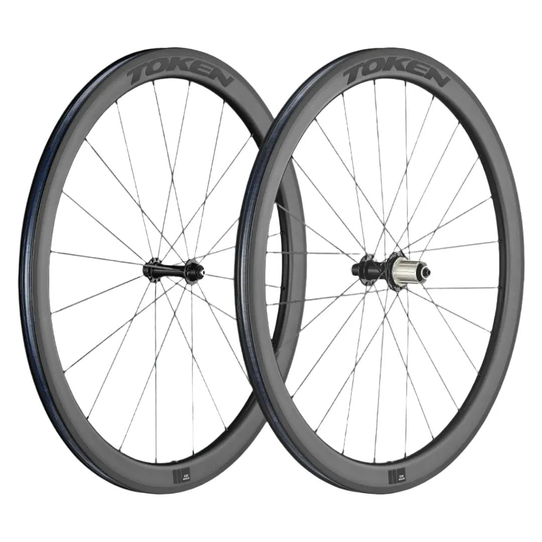 Token Resolute C45R Carbon Tubeless Ready Rim Brake Wheel - SRAM/Shimano (Black)