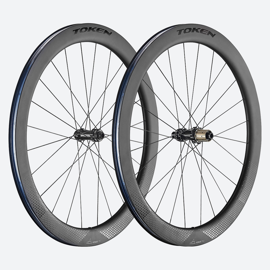 Token Konax Pro C52D Carbon Tubeless Ready Disc Brake Wheelset - Shimano/Sram (Black)