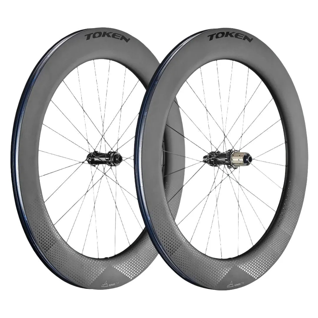 Token Konax Tri Disc Carbon Tubeless Ready Disc Brake Wheel Shimano/SRAM (Grey)