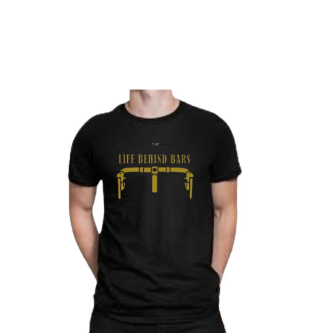 Nuckily Life Behind Bars Men's Cycling T-Shirt (Black Mustard) - BUMSONTHESADDLE