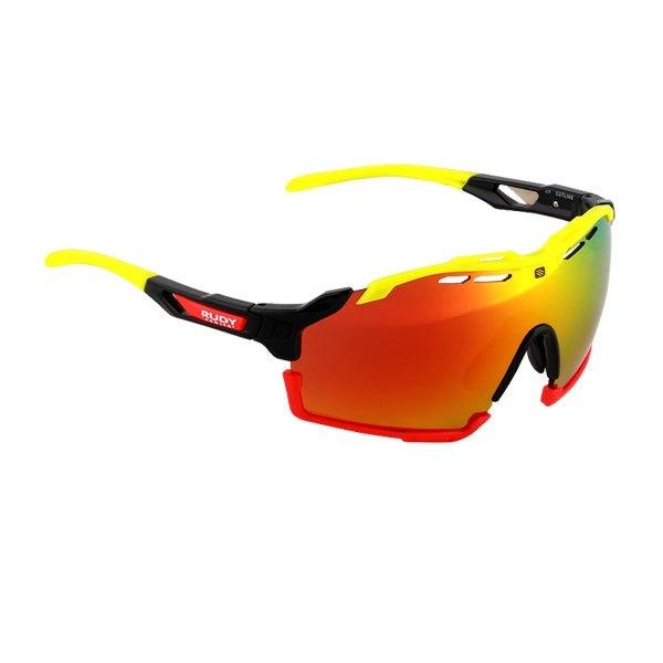 Rudy Project Cutline Sport Sunglasses (Black Fluorescent Yellow Red/Multilaser Orange) - BUMSONTHESADDLE