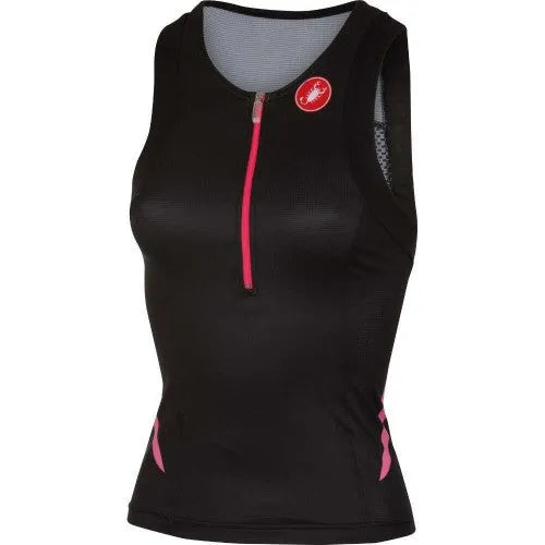 Castelli Free Women's Tri Singlet (Black/Pink Fluo)