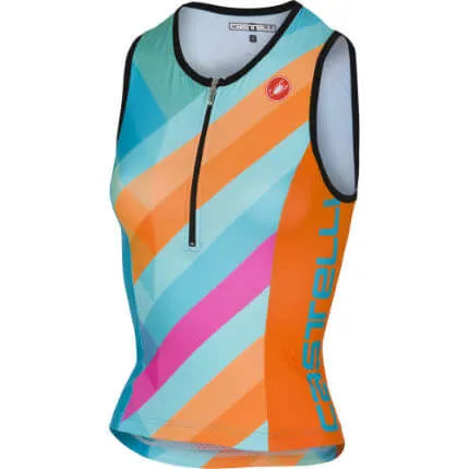 Castelli Core Women's Tri Singlet (Coral/Light Blue)
