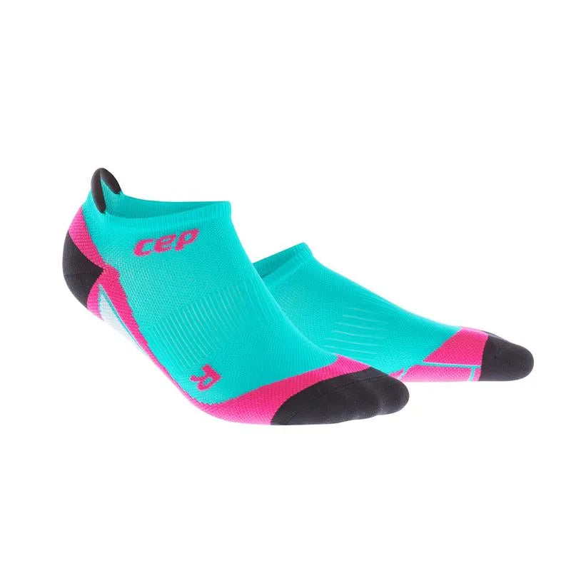 CEP Compression No-Show Women's Compression Socks (Lagoon/Pink)