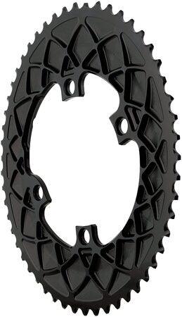 absoluteBLACK 2x 110/4 Road Oval Chainring (Black)