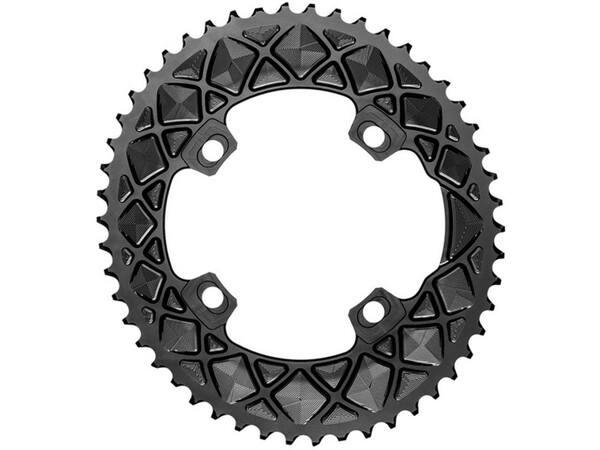 absoluteBLACK 2x 53T Road Oval Chainring (Black)