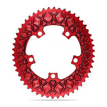 AbsoluteBlack Shimano Oval Chainrings (Red) - BUMSONTHESADDLE