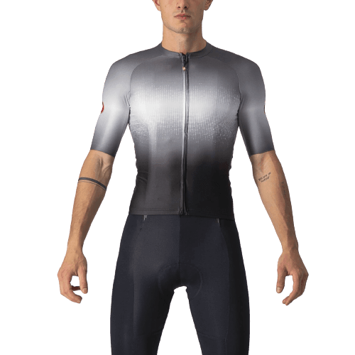 Castelli Aero Race 6.0 Mens Cycling Jersey (Light Black/Dark Gray