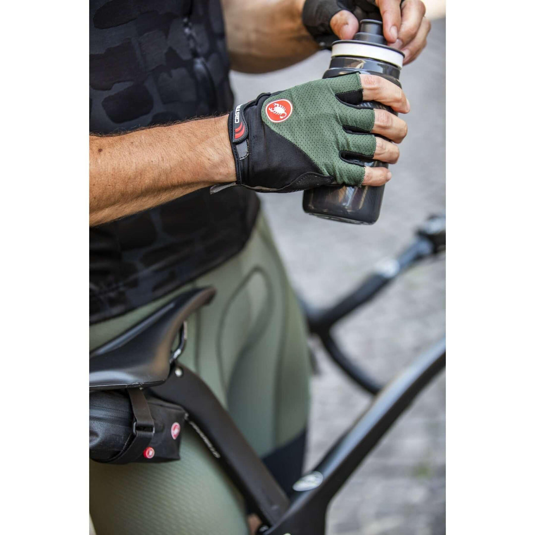 Castelli Arenberg Gel 2 Mens Cycling Gloves (Military Green) - BUMSONTHESADDLE