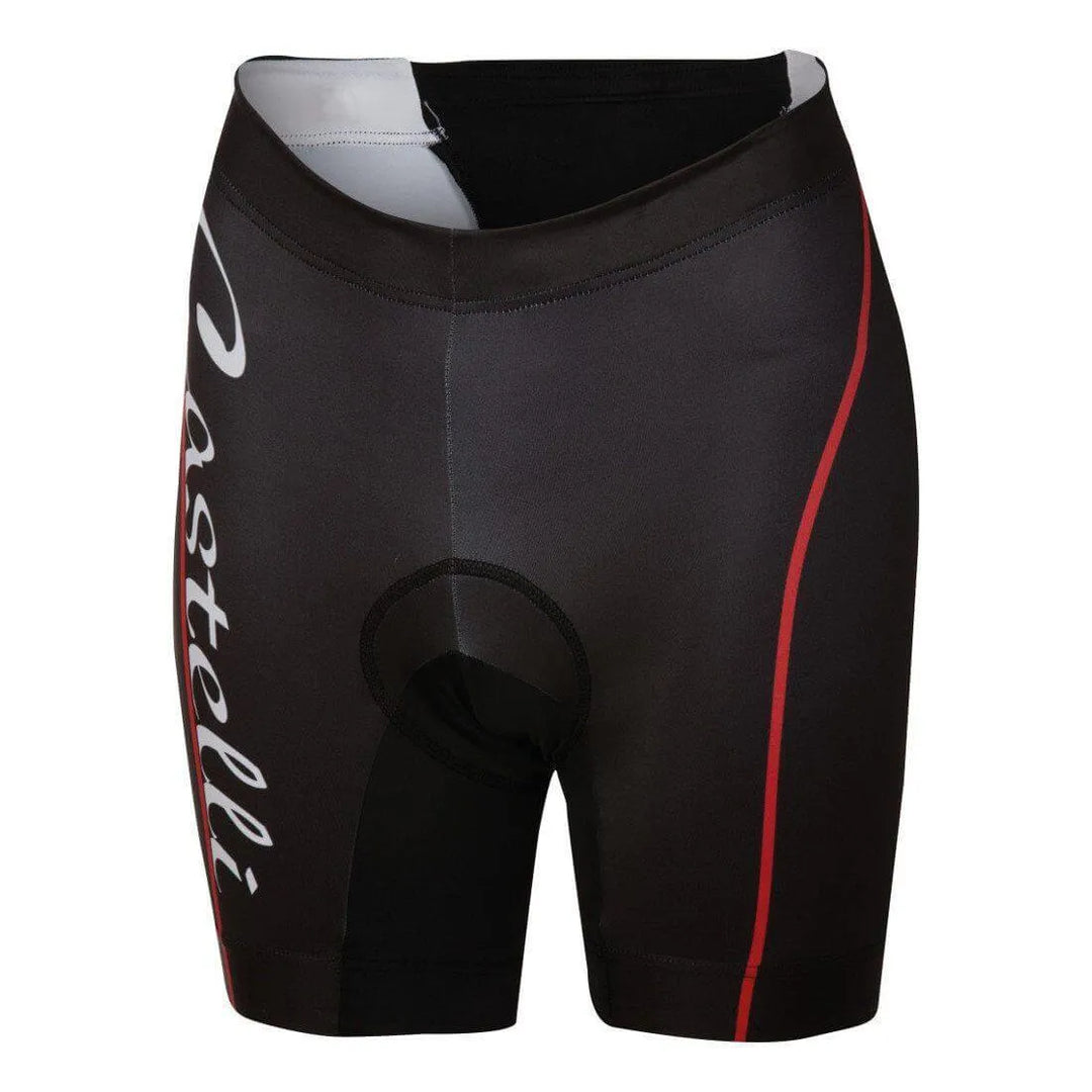 Castelli Core Womens Triathlon Shorts (Black/Red) - BUMSONTHESADDLE