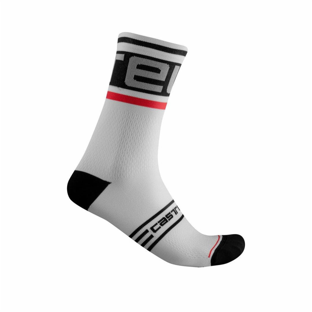 Castelli Prologo 15 Mens Cycling Socks (Black/White) - BUMSONTHESADDLE