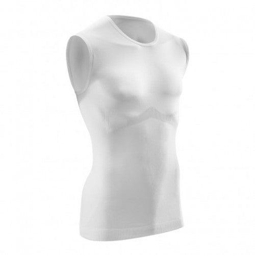 CEP Compression Active Ultralight Sleeveless Mens Cycling Shirt (White) - BUMSONTHESADDLE