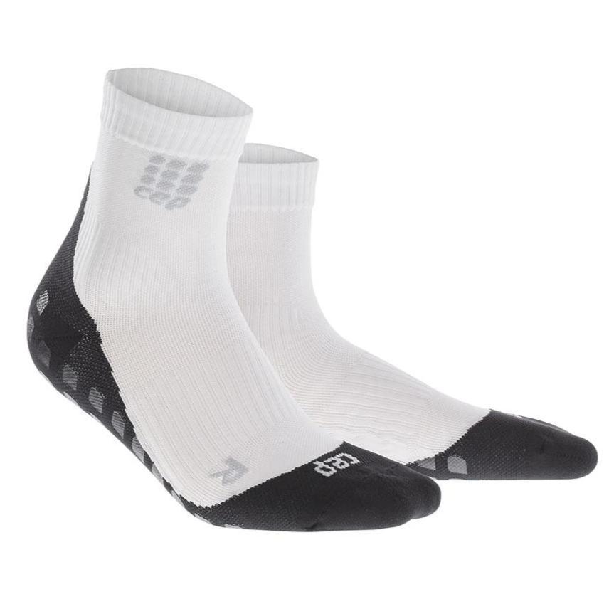 CEP Compression Griptech Short Socks (White) - BumsOnTheSaddle