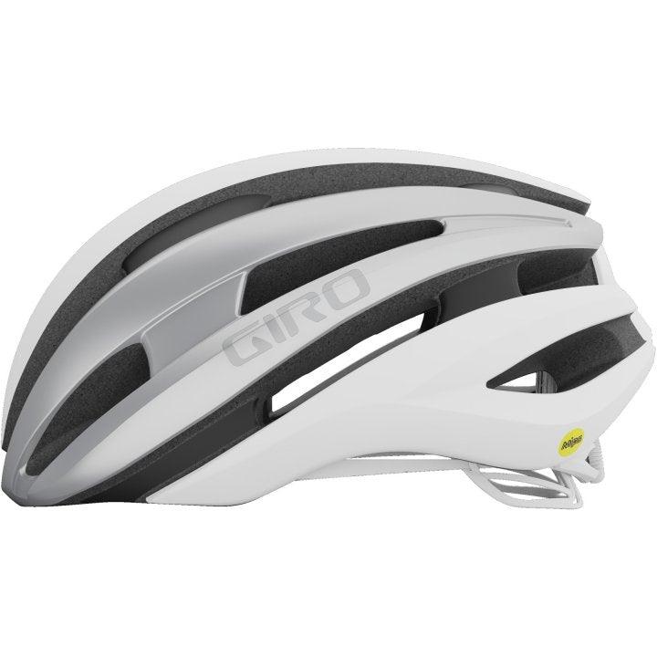 Giro Syntax MIPS Helmet – Matte White Silver, Medium – Road Cycling With Visor