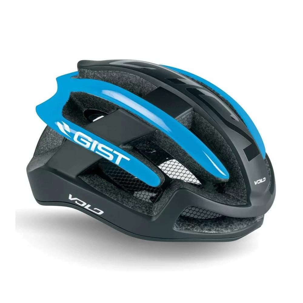 Gist Volo Road Cycling Helmet (Black/Light Blue) - BUMSONTHESADDLE