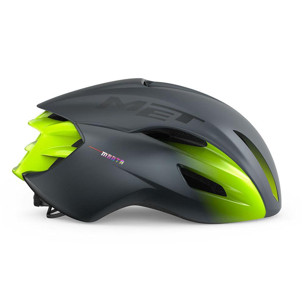 [Open Box] MET Manta MIPS Aero Road Cycling Helmet (Gray/Fluo Yellow/Matt  Glossy)