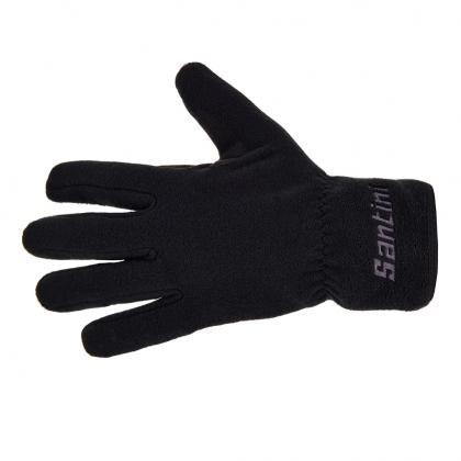 Santini Pile Unisex Full Cycling Gloves (Black) - BUMSONTHESADDLE