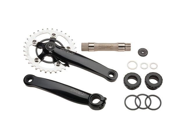 Surly Mr. Whirly Crankset (Black/Silver) - BUMSONTHESADDLE