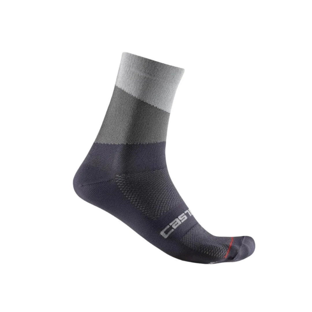 Castelli Orizzonte 15 Men's Cycling Socks (Silver Gray/Dark Gray)