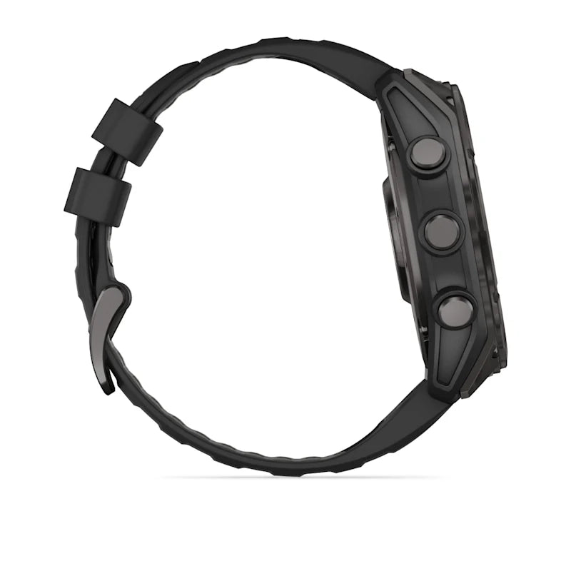 Garmin Fenix 8 Smart Watch (Sapphire/Carbon Grey DLC w/ Black/Pebble Grey Silicone Band)