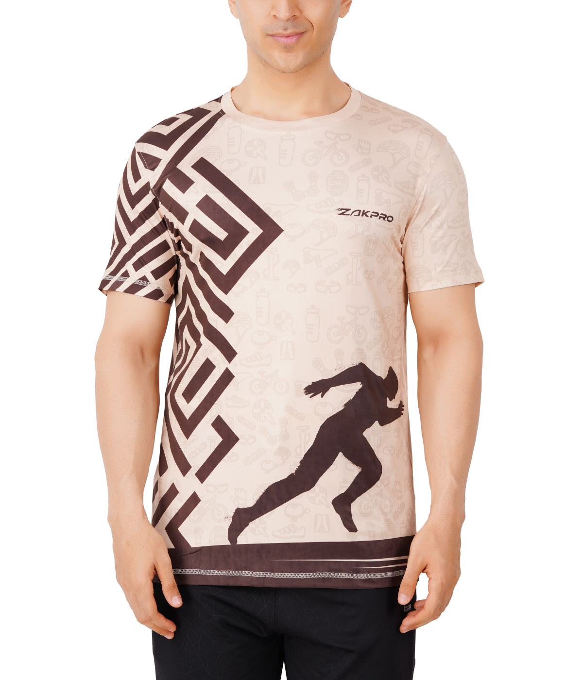 Zakpro Sports Men's Cycling T-Shirt (Maze Run)