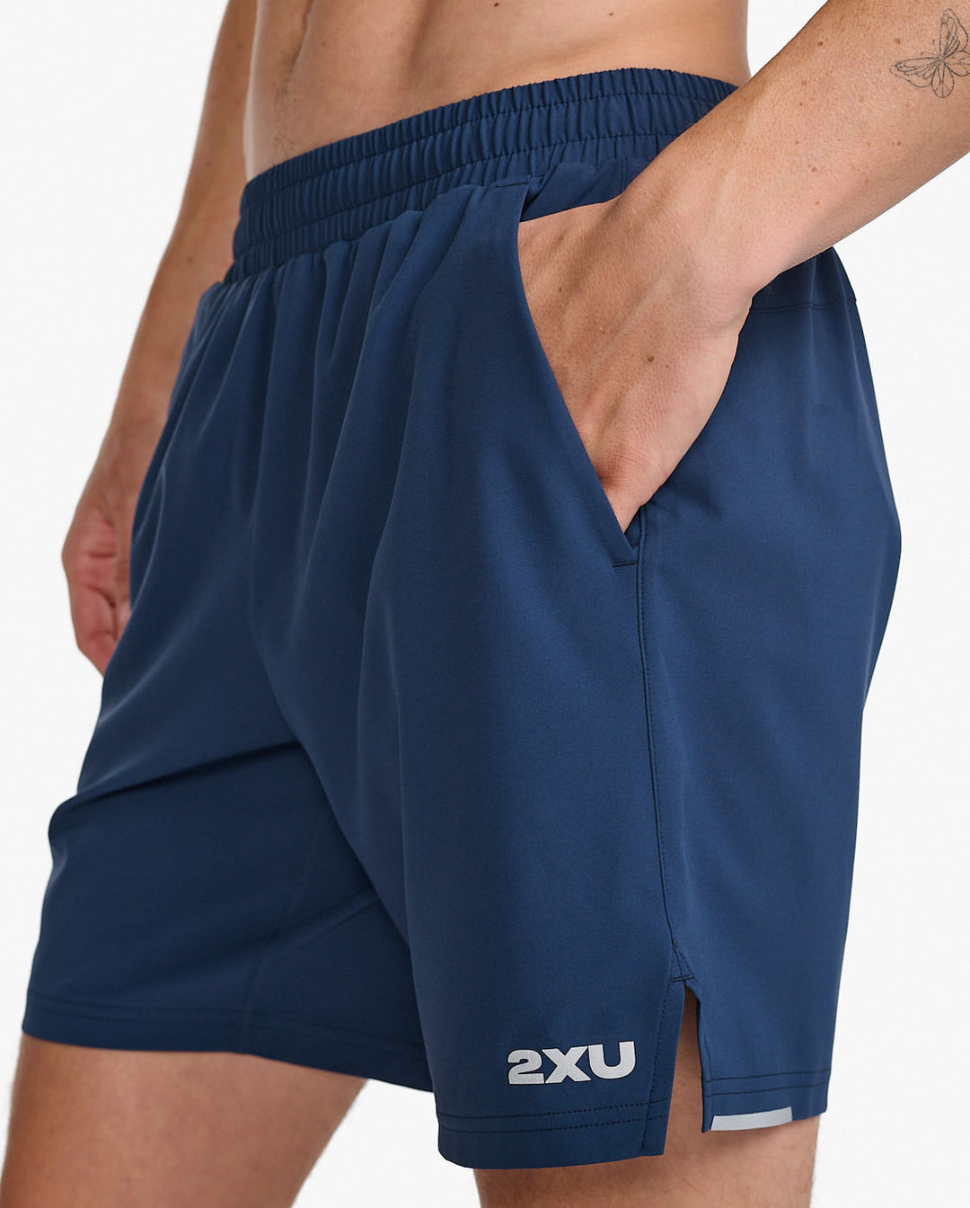 2XU MR6904B Aero 7 Inch Men's Running Shorts (Midnight/Silver Reflective)