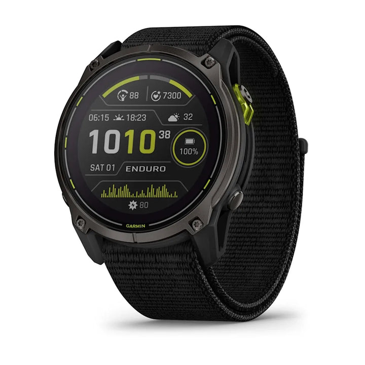 Garmin Enduro 3 Smart Watch (Carbon Gray Dlc Titanium w/ Black Ultrafit Nylon Band)