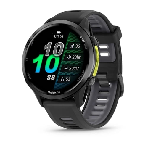 Garmin Forerunner 970 Smart Watch (Carbon Grey DLC Titanium/Black Case/Black/Translucent Whitestone Band)