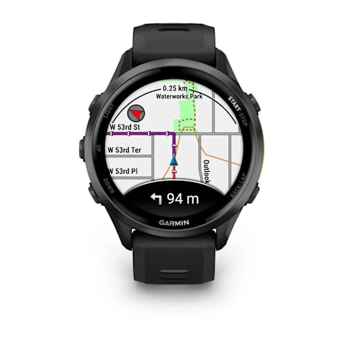 Garmin Forerunner 970 Smart Watch (Carbon Grey DLC Titanium/Black Case/Black/Translucent Whitestone Band)