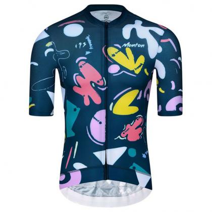Monton Lifestyle Paint Shape Men's Cycling Jersey (Blue)