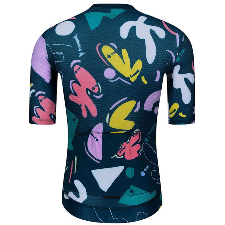 Monton Lifestyle Paint Shape Men's Cycling Jersey (Blue)