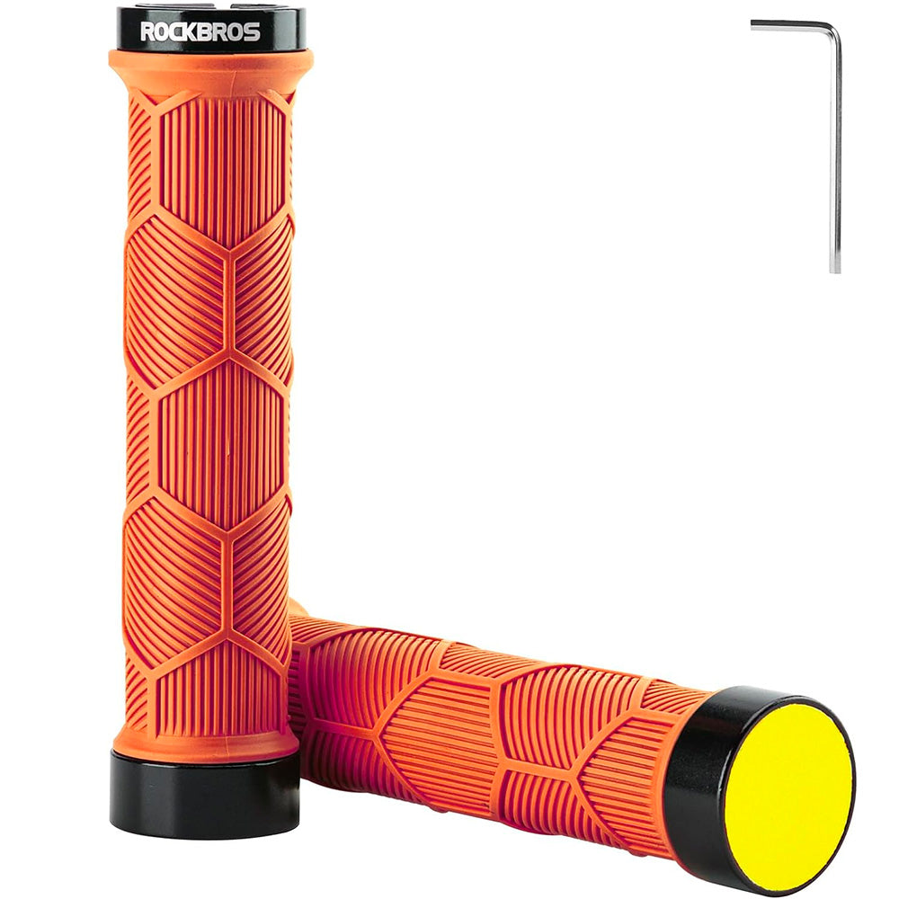 Rockbros MTB Grips (Orange Reflectors)