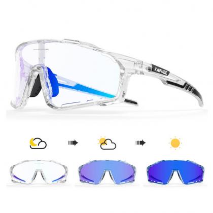 Kapvoe X76 Colour Changing Photochromic Sports Sunglasses (Blue)
