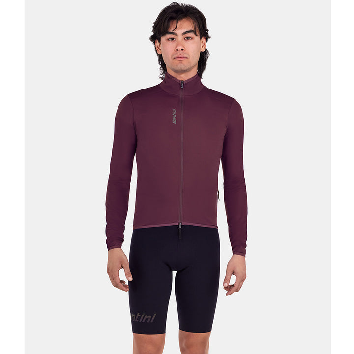 Santini Magic Packable Waterproof Unisex Cycling Jacket (Burgundy)