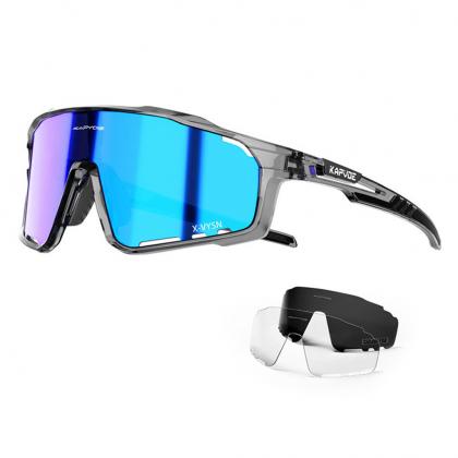 Kapvoe X76 Sport Sunglasses (Black/Blue)