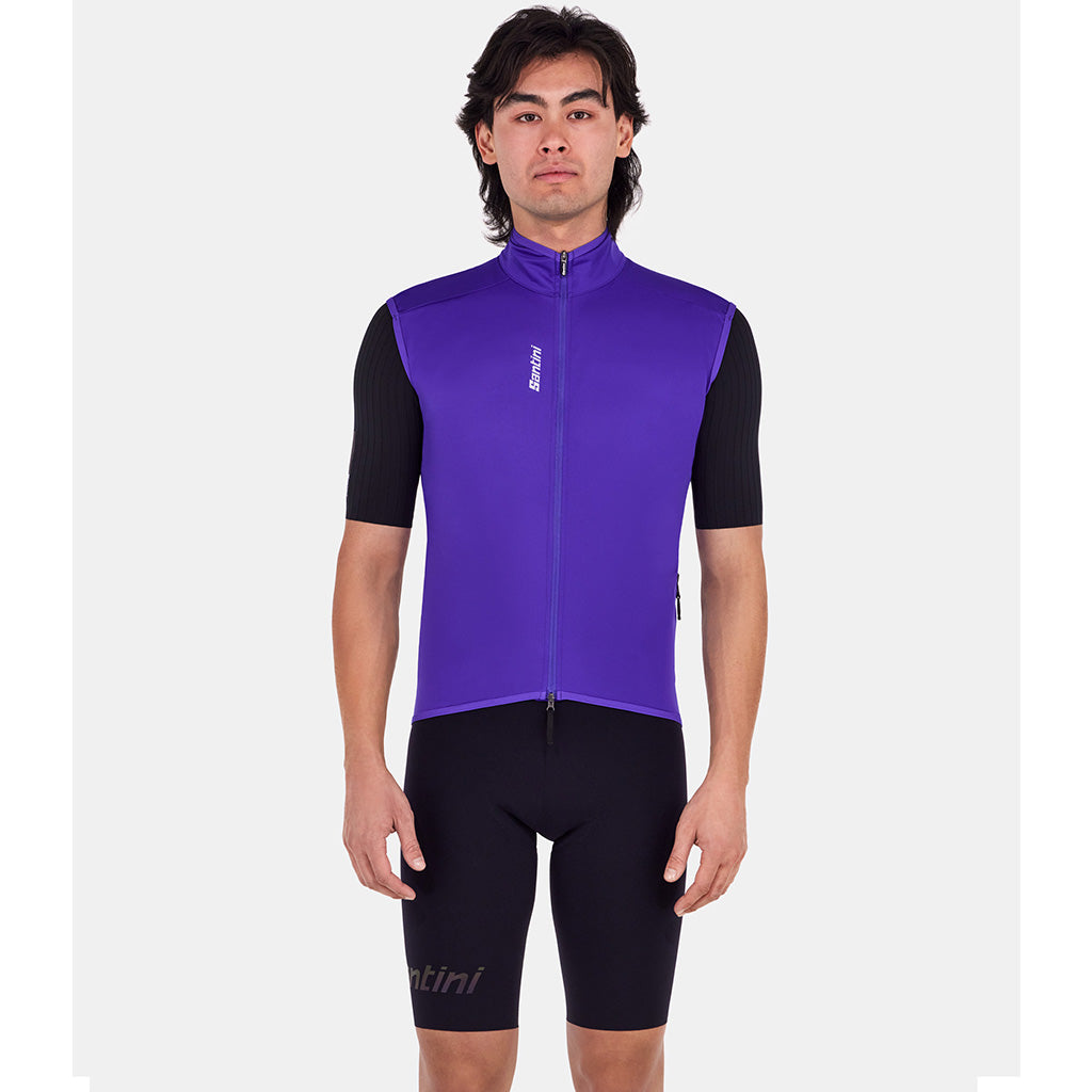 Santini Magic Packable Waterproof Unisex Sleeveless Cycling Vest (Purple)