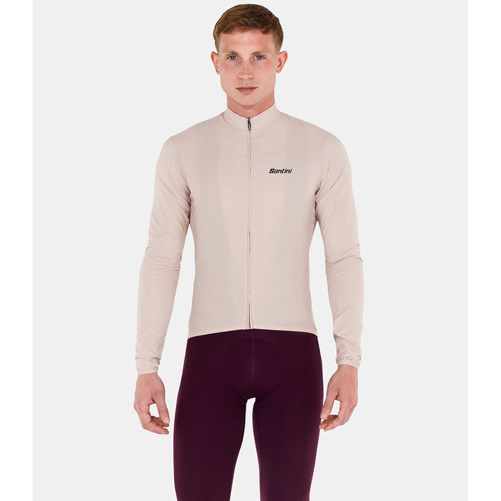 Santini Ready To Ride Unisex Wind Cycling Jacket (Cappuccino)