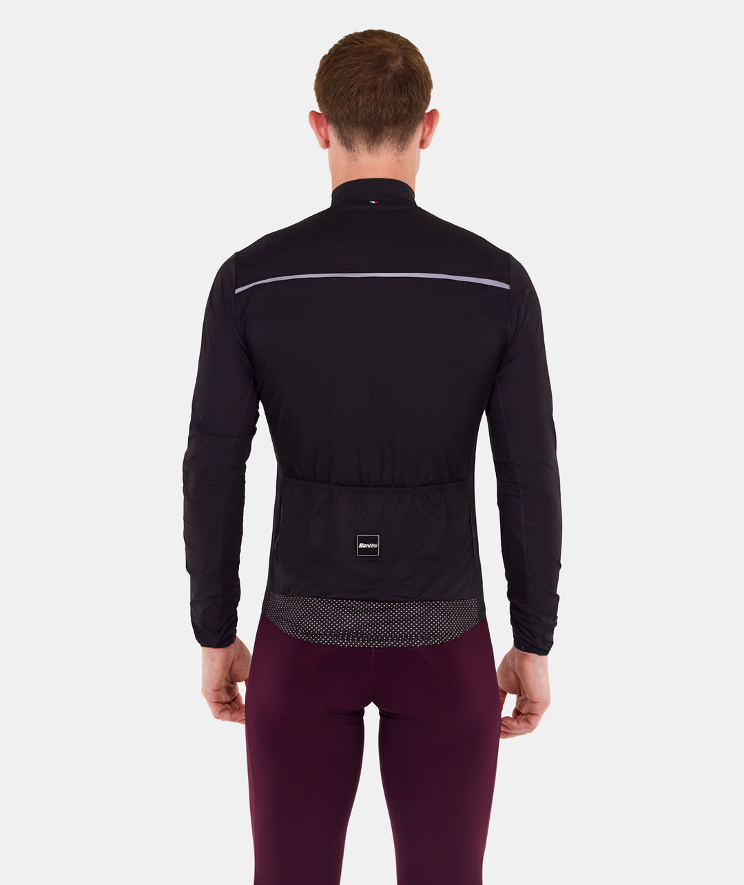 Santini Ready To Ride Wind Jacket (Burgundy)