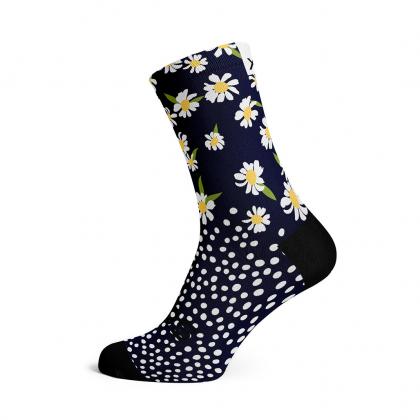 Sox Footwear Daisy Crew Unisex Running Socks (Print)