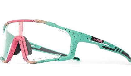 Kapvoe X76 Sport Sunglasses (Black/Green/Pink)