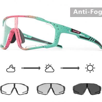 Kapvoe X76 Sport Sunglasses (Black/Green/Pink)