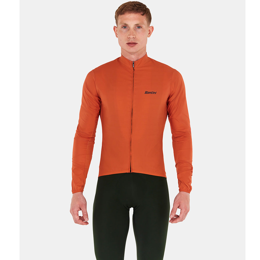 Santini Ready To Ride Unisex Wind Cycling Jacket (Rust)