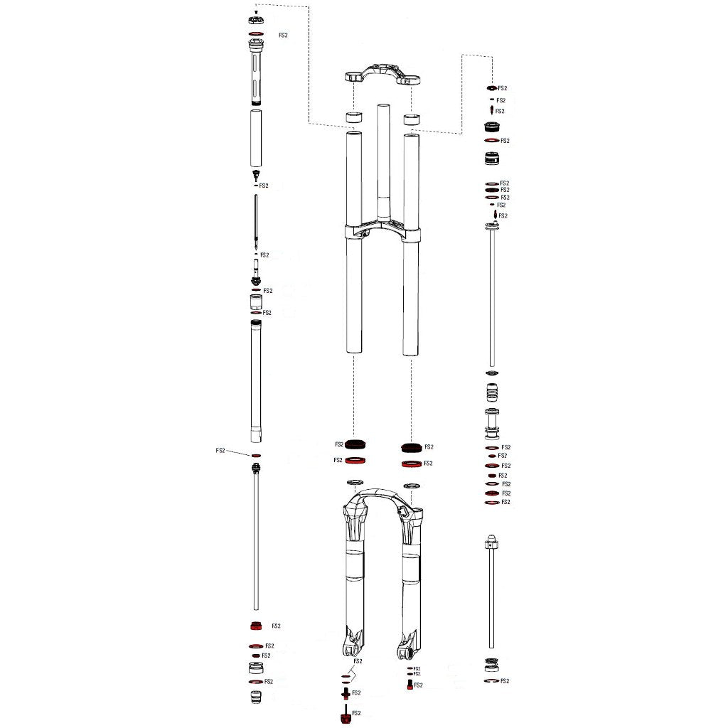 Rock Shox Spared for Fork Service Kit For Boxxer World Cup